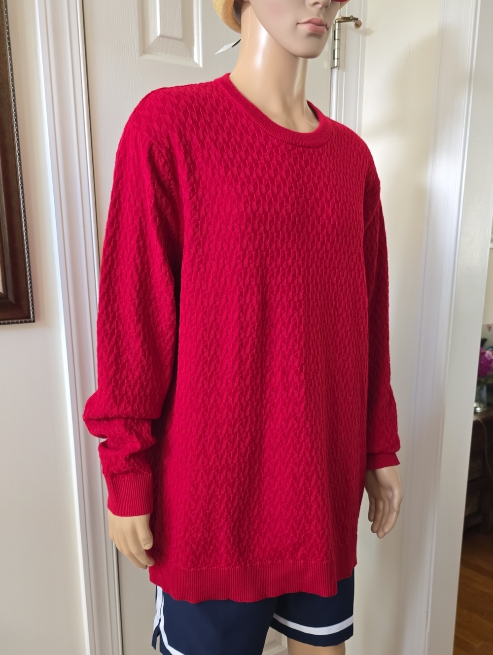 SHAQUILLE O'NEAL MENS BIG AND RED LONG SLEEVE PULLOVER SWEATER SIZE 2XLT